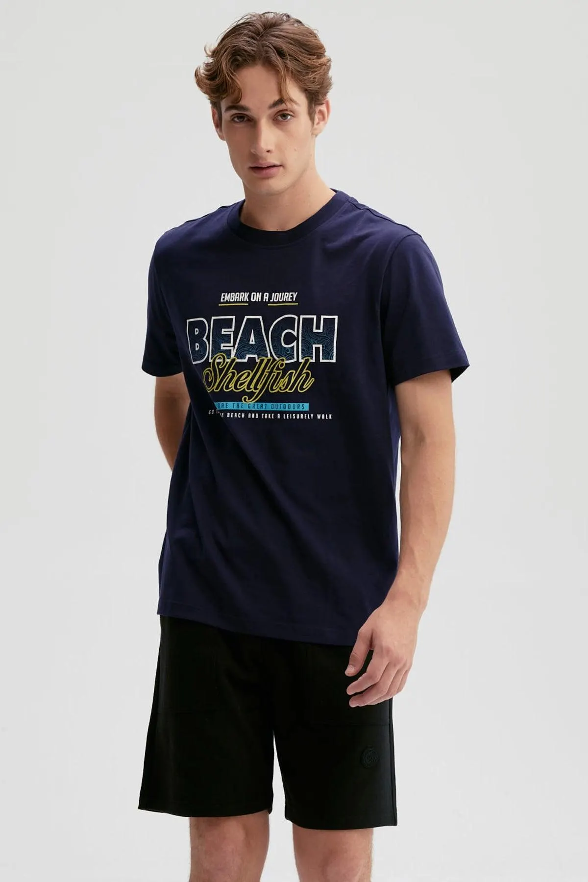 Polera Hombre Print Posicional Azul