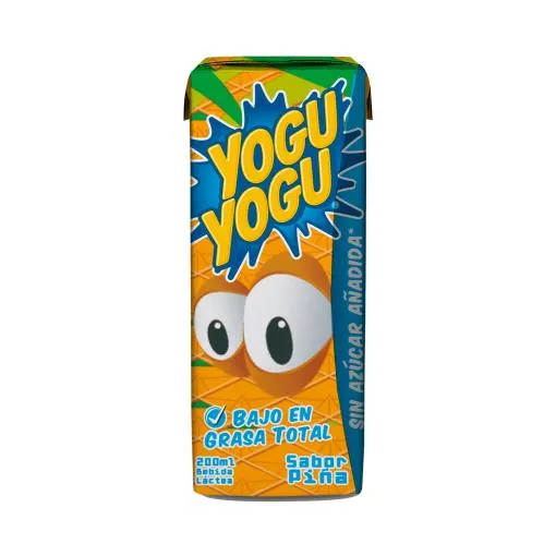Bebida Láctea Sabor A Piña Bajo En Grasas Sin Azúcar Añadida Yogu Yogu 200 Ml