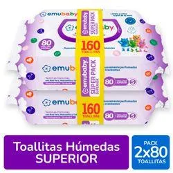 Toallas Húmedas Emubaby 2 Paquetes de 80 un.