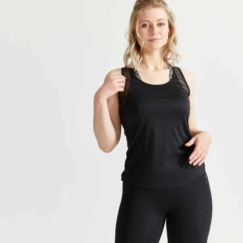 POLERA DEPORTIVA MUJER SIN MANGAS NEGRA FTA 520