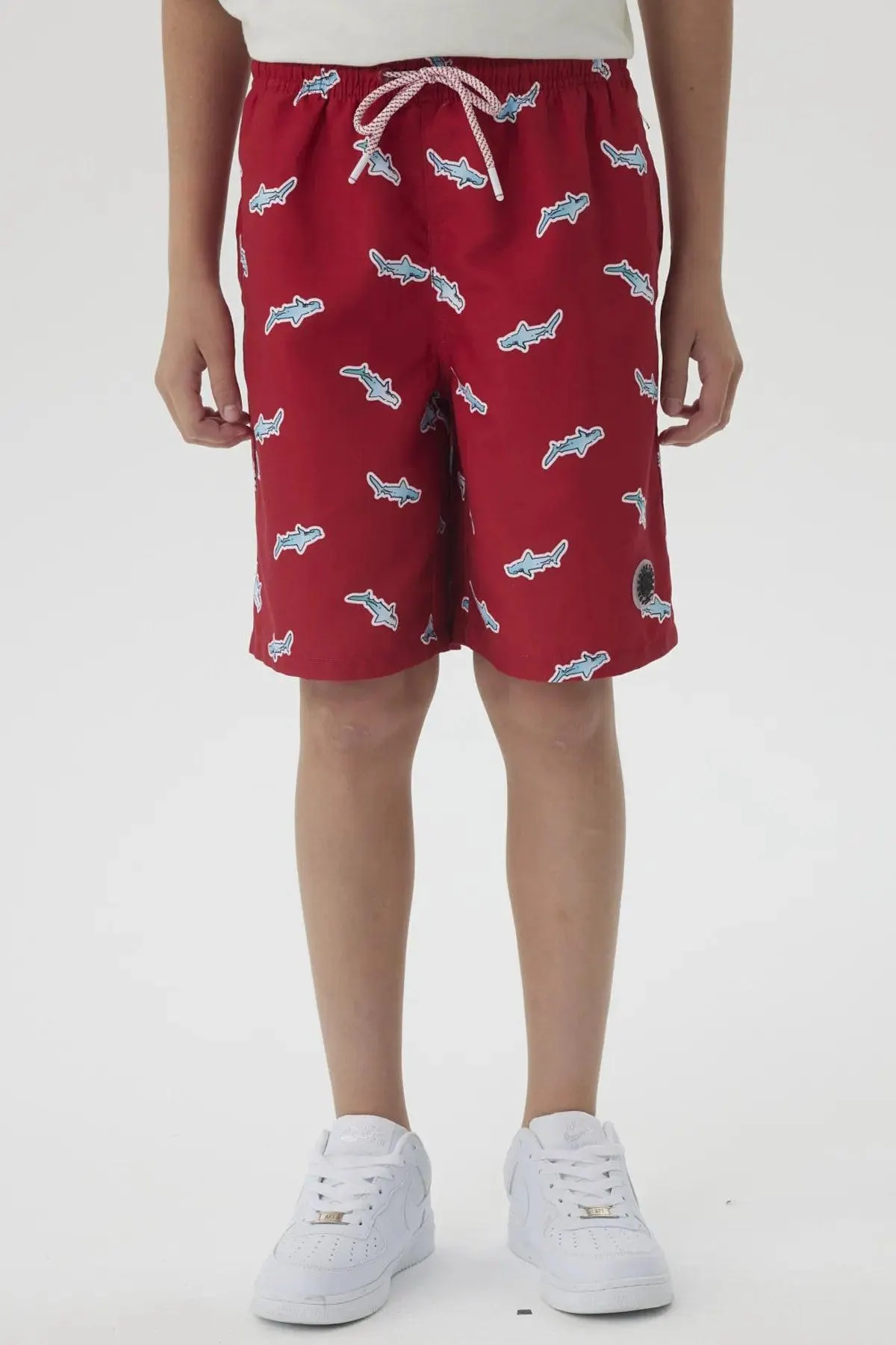 Short de Baño Niño Básico Print Rojo