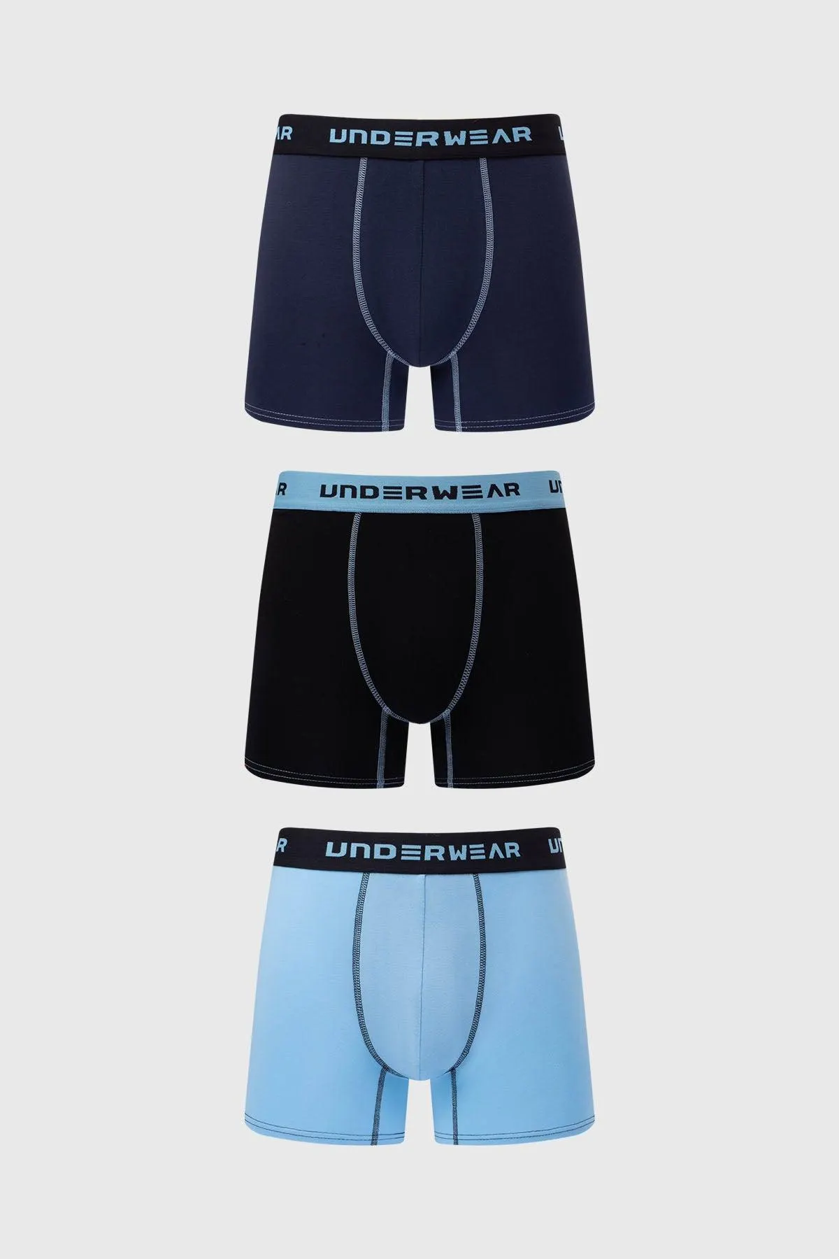 Boxer Hombre Tripack Largo Azul