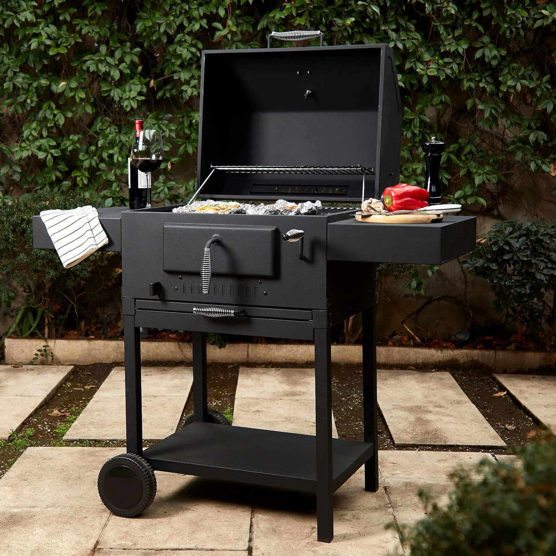 Parrilla Tennessee Carbón con Termómetro BBQ Grill