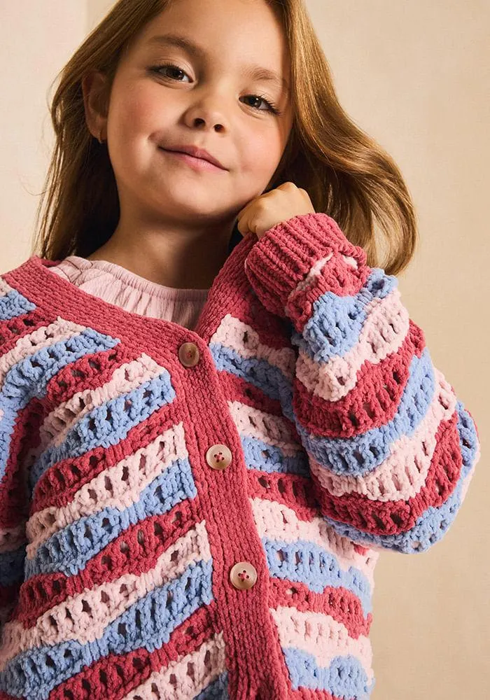 Chaleco chenille opaco diseño ondas full color