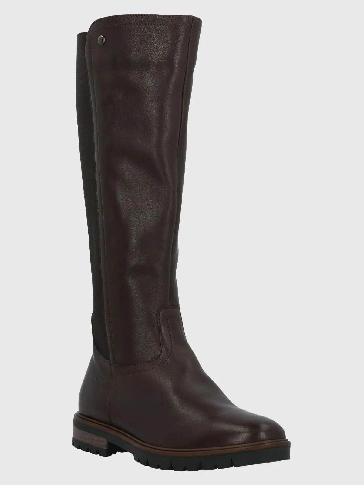 Bota Cuero Mujer Edra Negra Hush Puppies