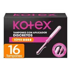 Tampones Kotex Súper Plus con Aplicador 16 un.