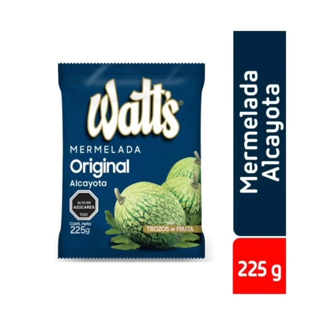 Mermelada Watts de Alcayota con Trozos de Frutas, 225gr.