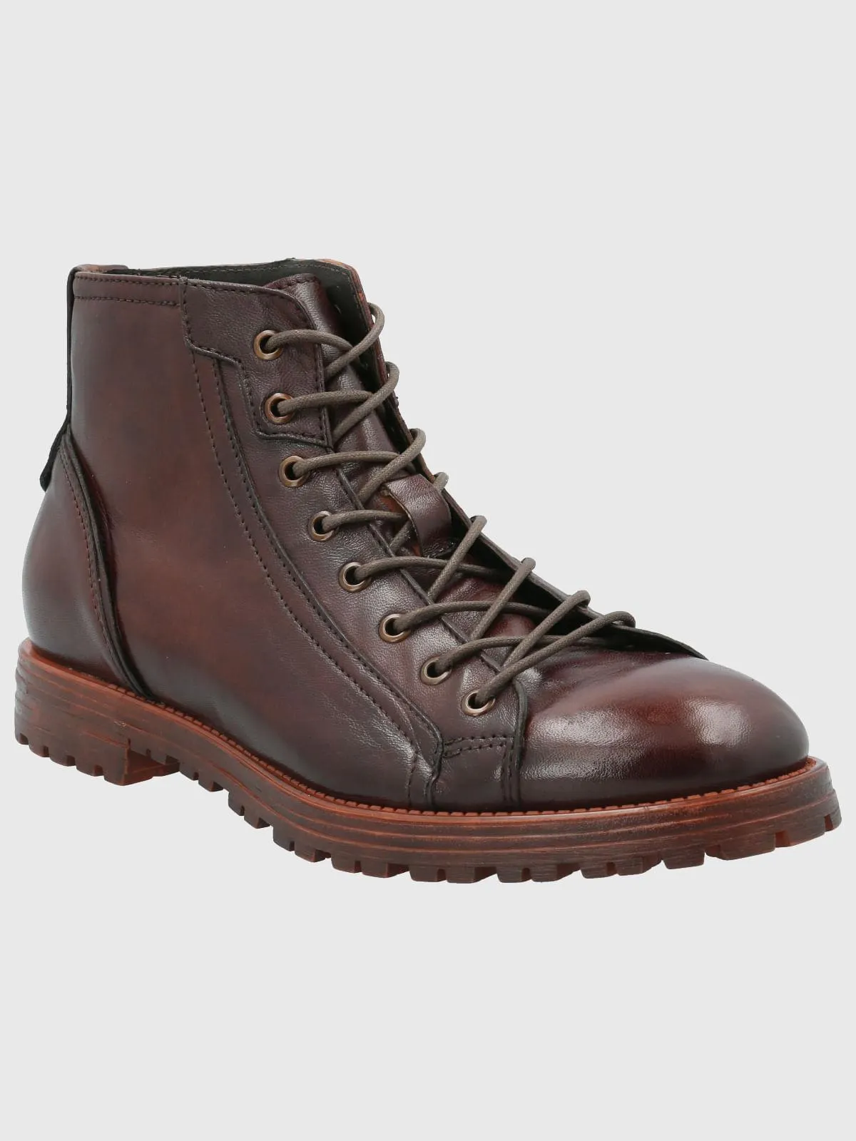 Botin Cuero Hombre Italiano Corso Burdeo Hush Puppies
