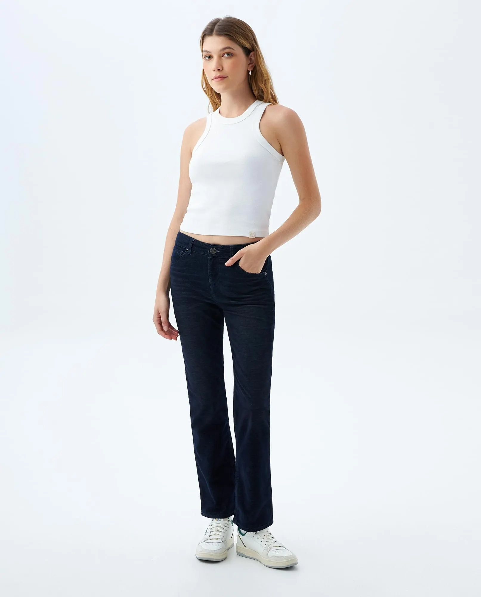 Jean Skinny bota recta para mujer