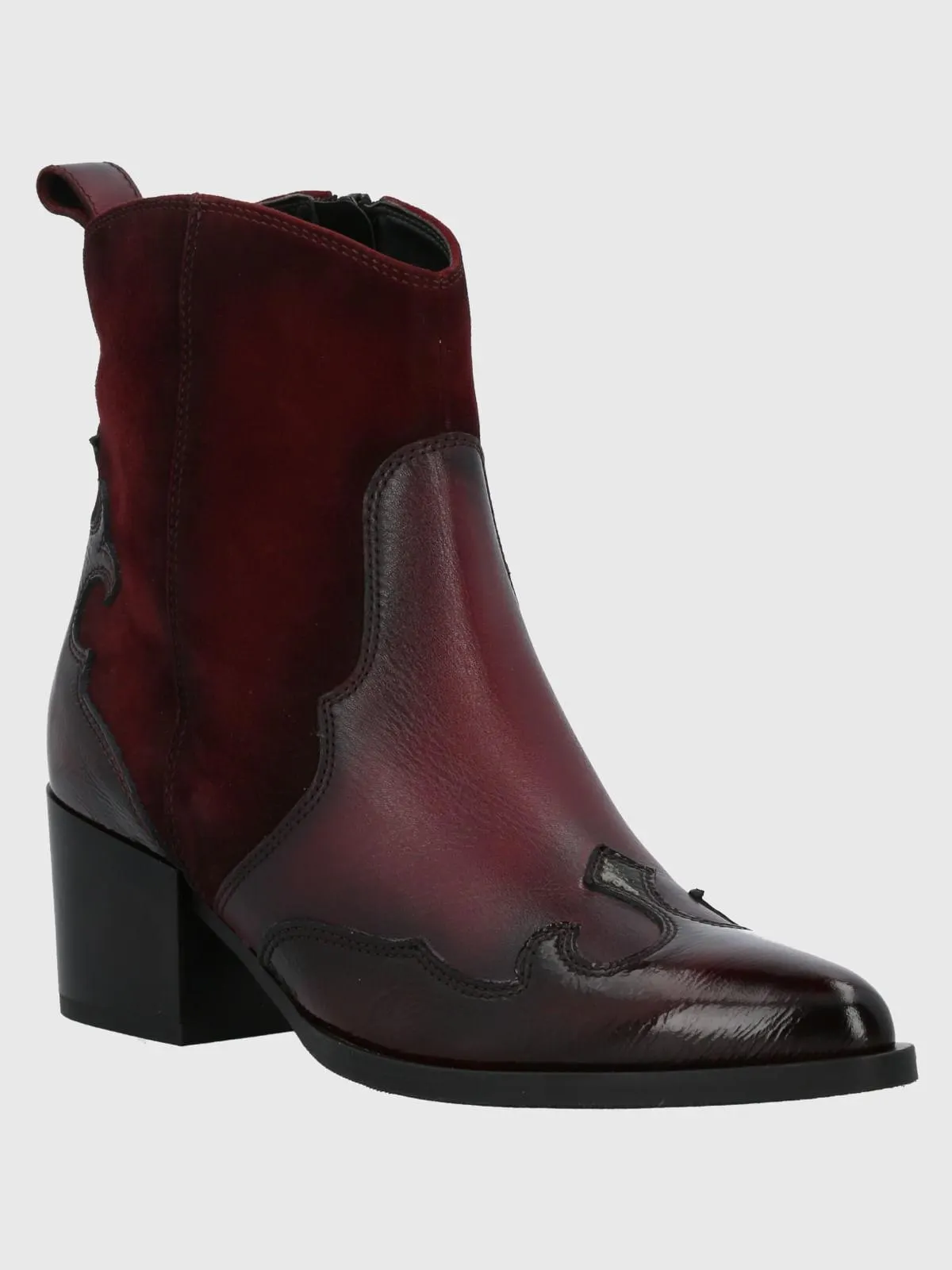 Botin Italiano Cuero Mujer Cassaandra Rojo Hush Puppies