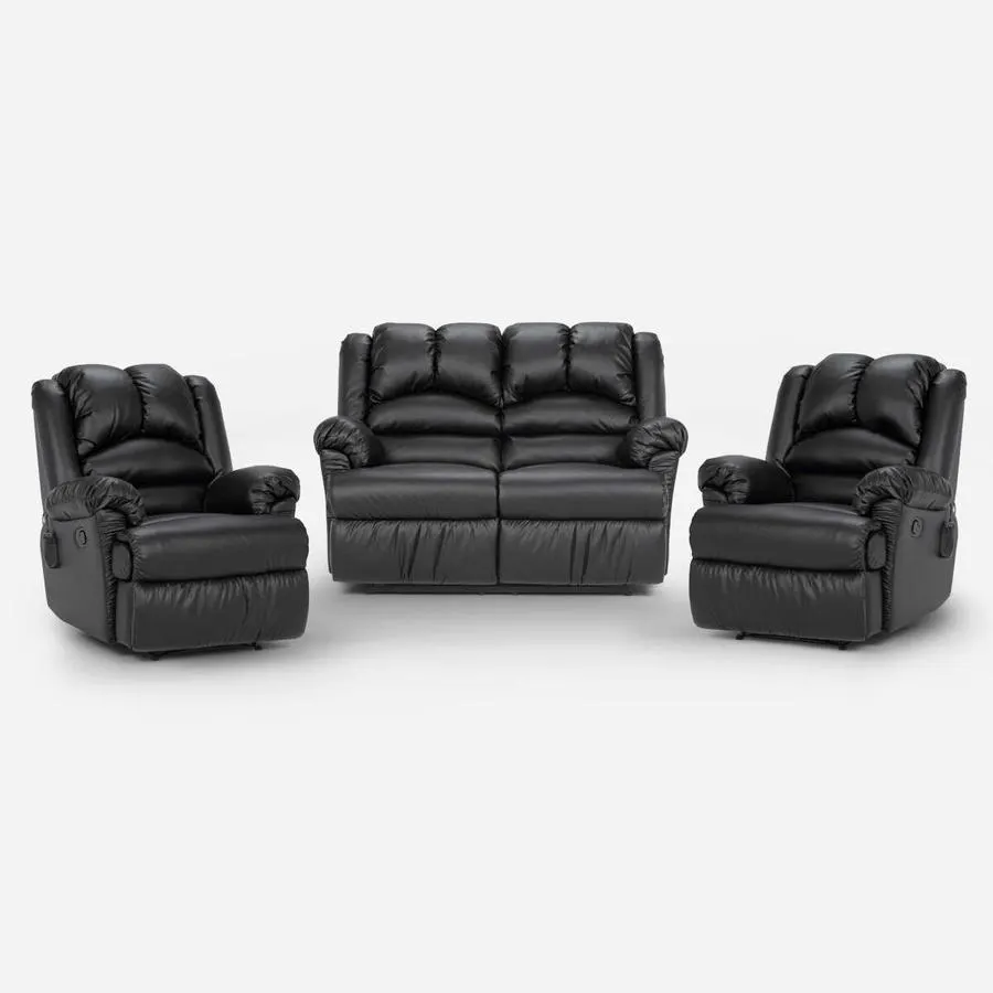 Juego Living Jarrie Ecocuero Sofá 2 Cuerpos + 2 Bergeres