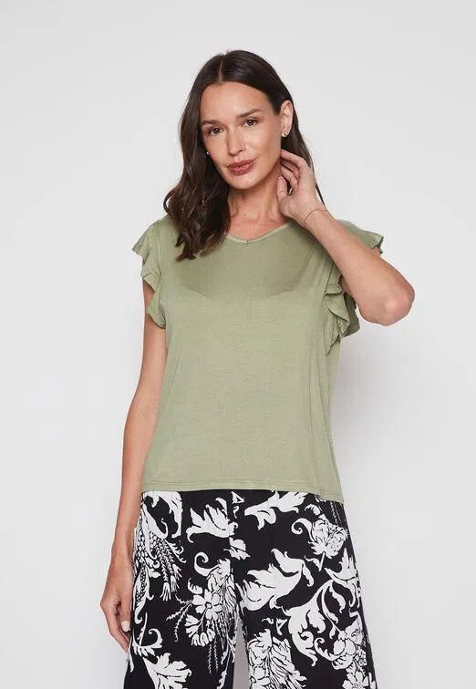 Polera Mujer Verde Vuelo Family Shop