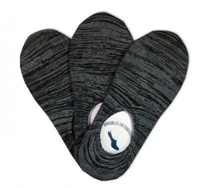 3 Pack Men's Socks - Non Terry No Show Gray