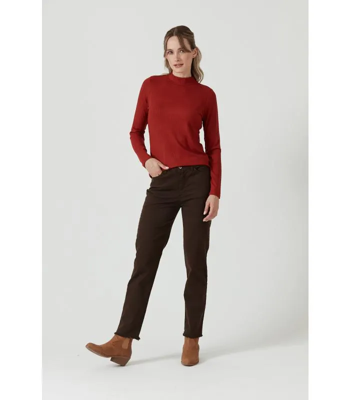 Jeans straight cafe moro