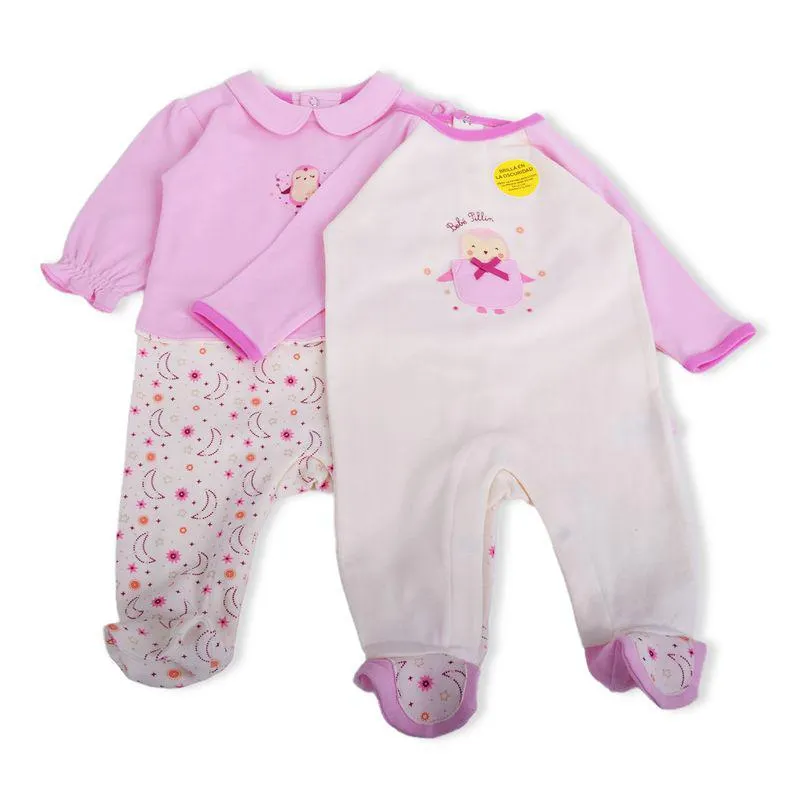 Pack 2 Pzas Osito Bebé Niña Multicolor