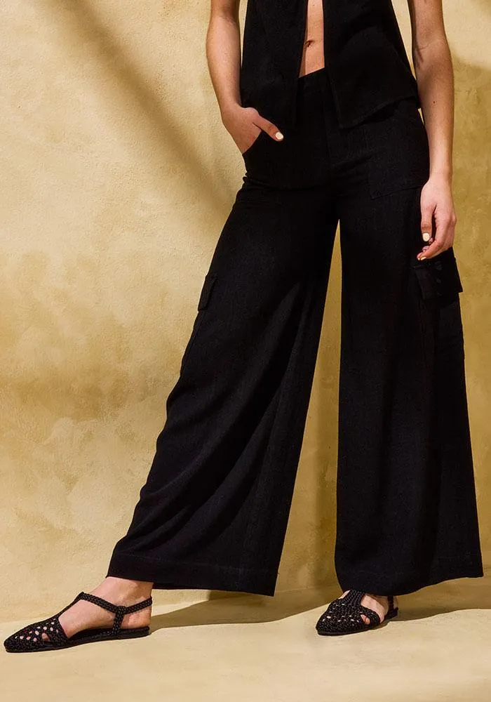 Pantalón tipo cargo Negro 38