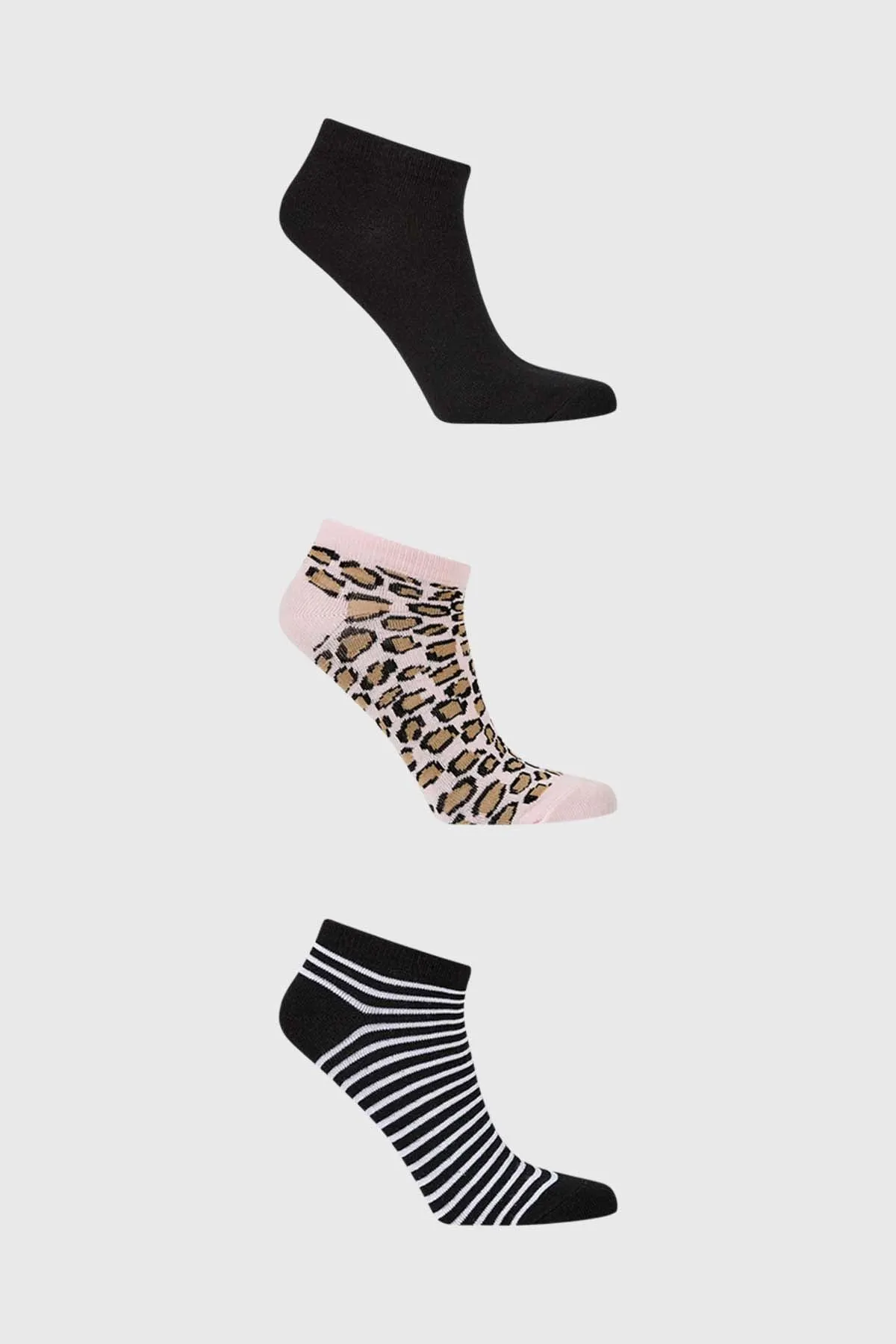 Calceta Deportiva Mujer Tripack Palo Rosa