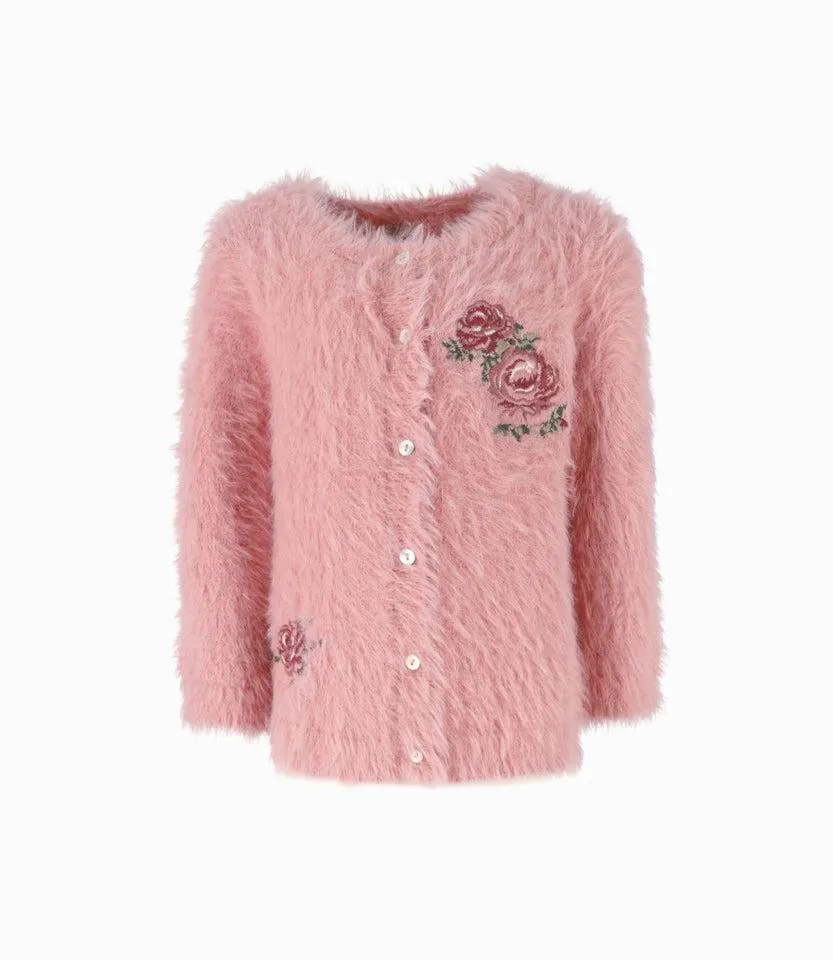 Chaleco Niña Con Flores Bordadas