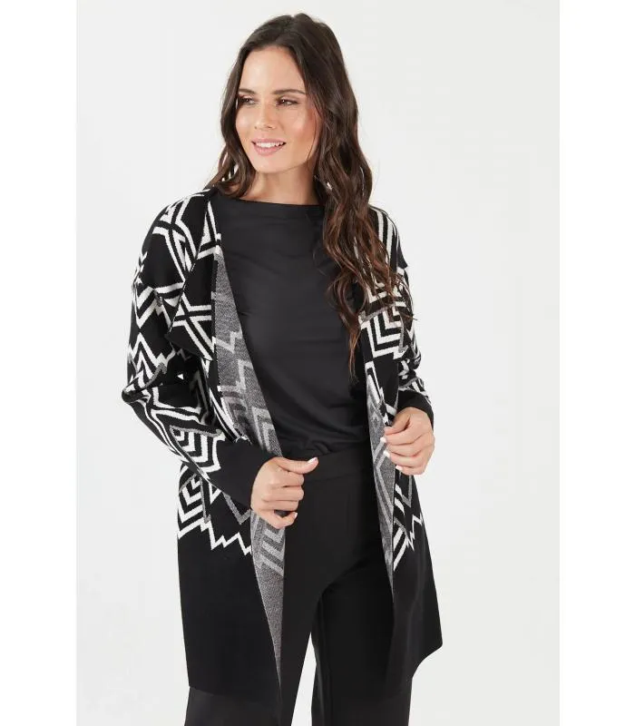 Tapado tejido negro diseno rayas