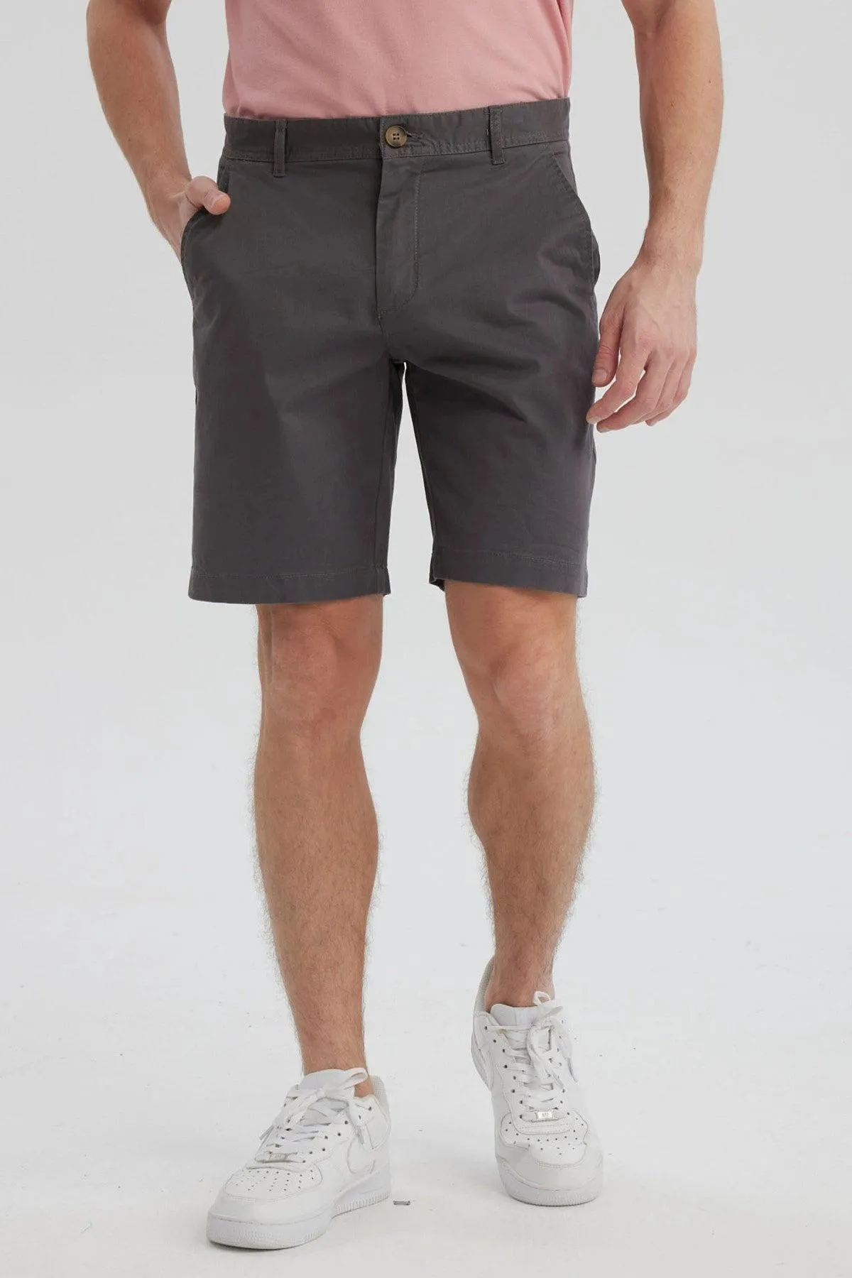 Bermuda Hombre Chino Básico Gris