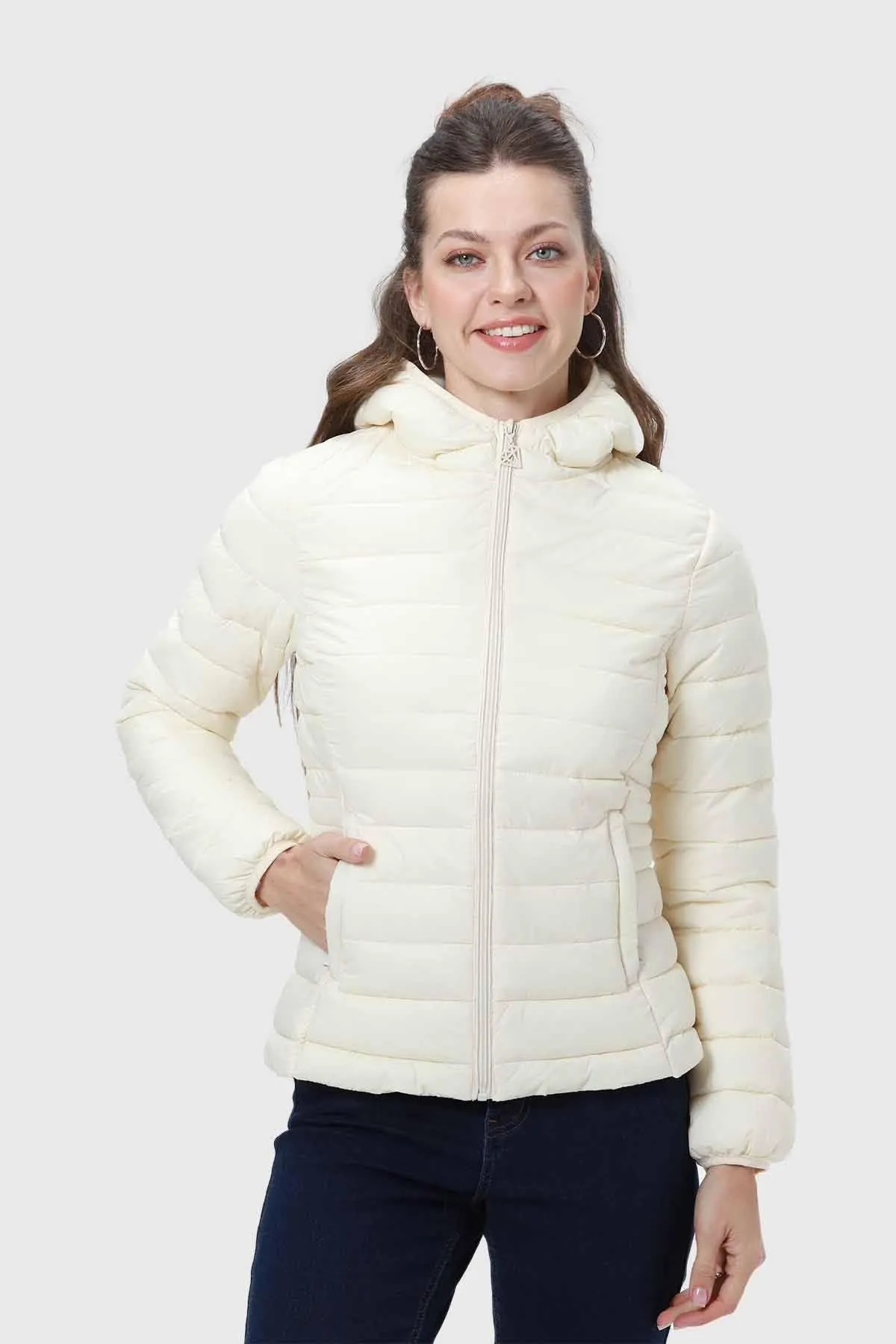 Parka Mujer Corta Plummy Crudo