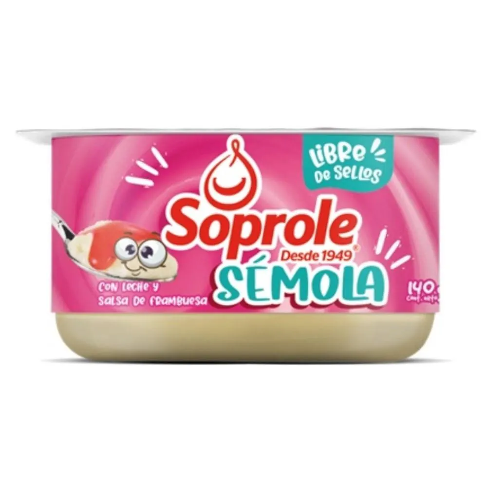 Sémola con salsa frambuesa