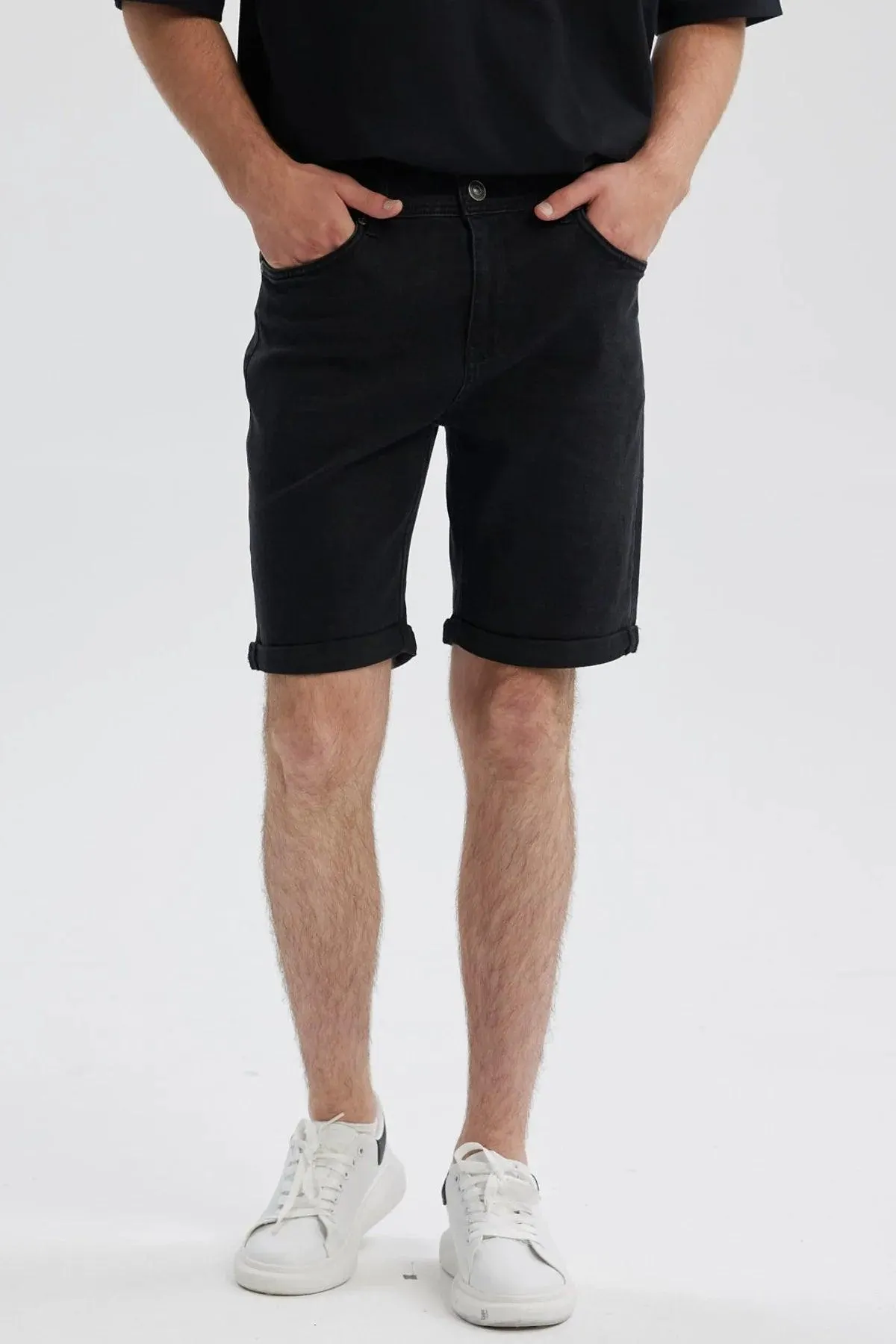 Bermuda Hombre Básica Roll Up Negro