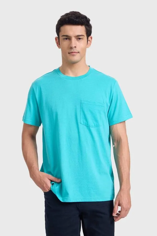 Polera hombre bÁsica con bolsillo verde esmeralda