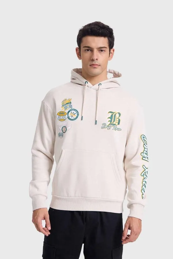PolerÓn hombre hoodie print beige i