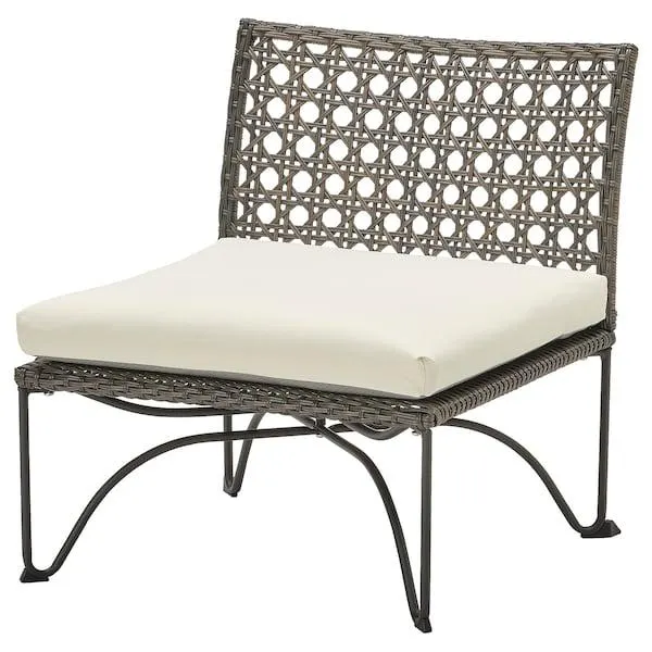 Silla de terraza, gris oscuro/Kuddarna beige,