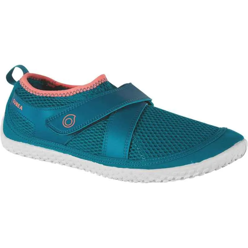 ZAPATILLAS ACUÁTICAS ADULTOS CON VELCRO 500 AZUL/ROSADO