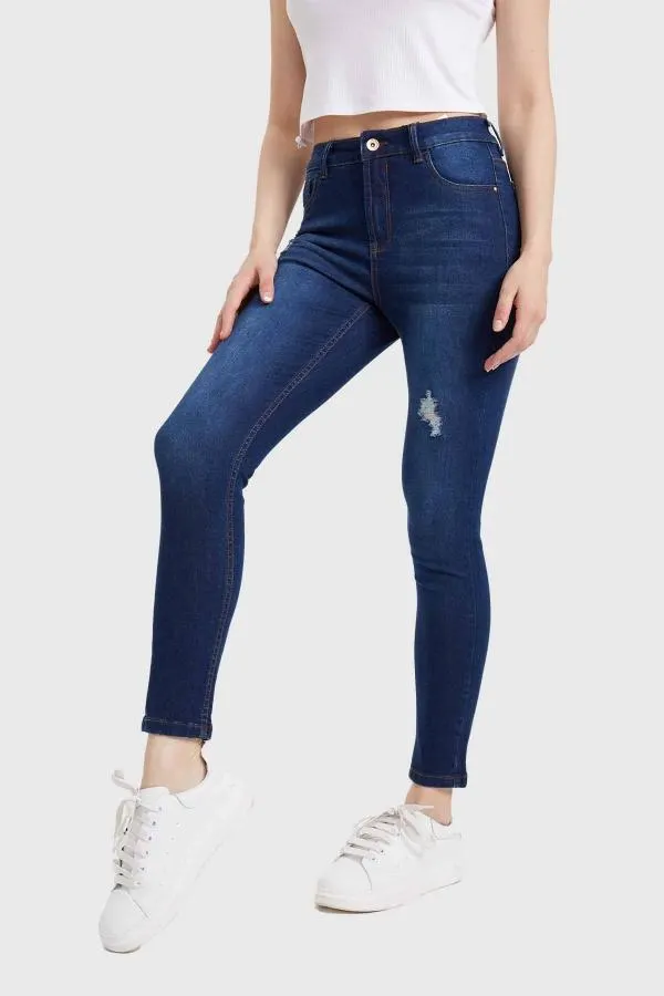 Jeans mujer super skinny lia azul oscuro