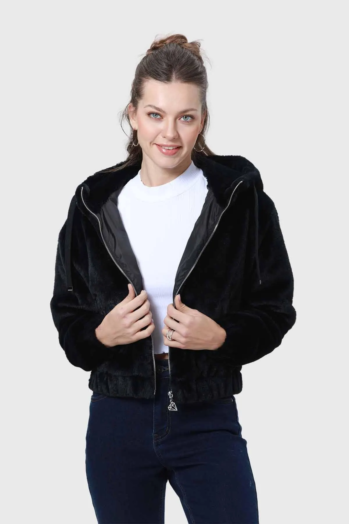 Chaqueta Mujer Polar Negro