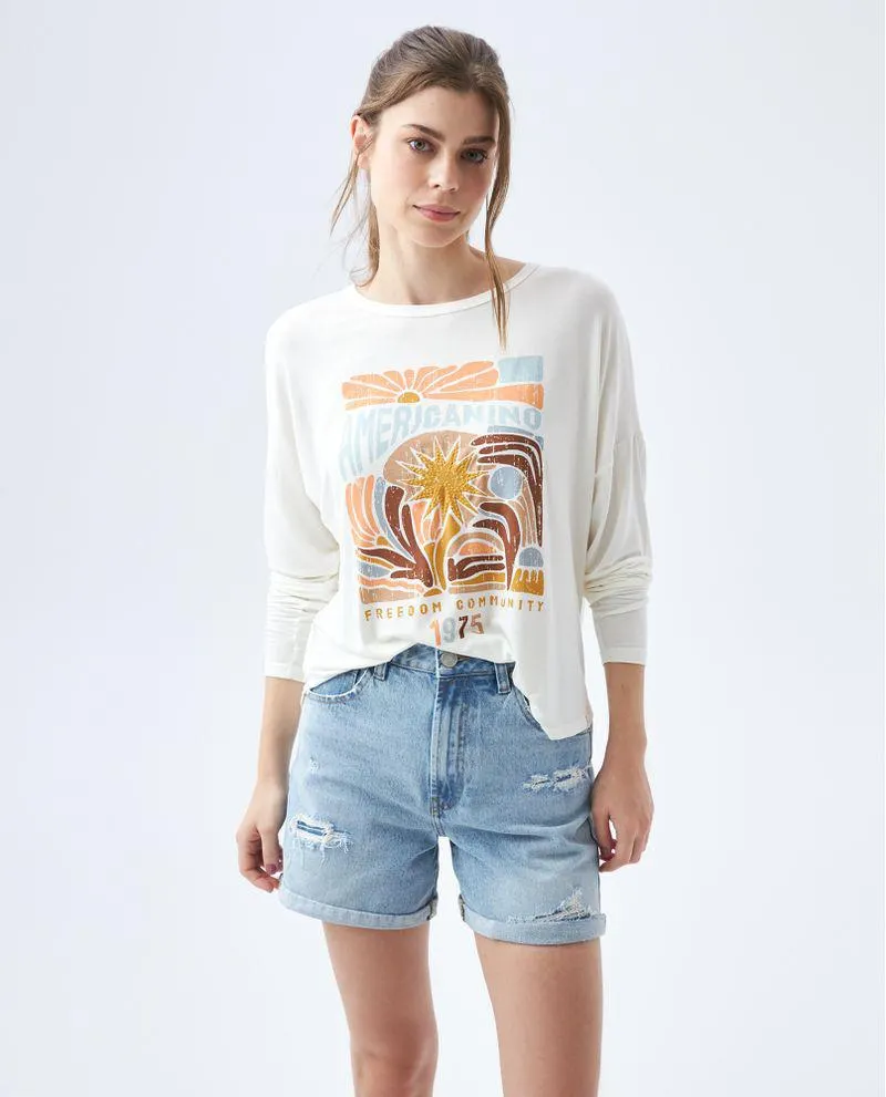 Camiseta manga larga para mujer