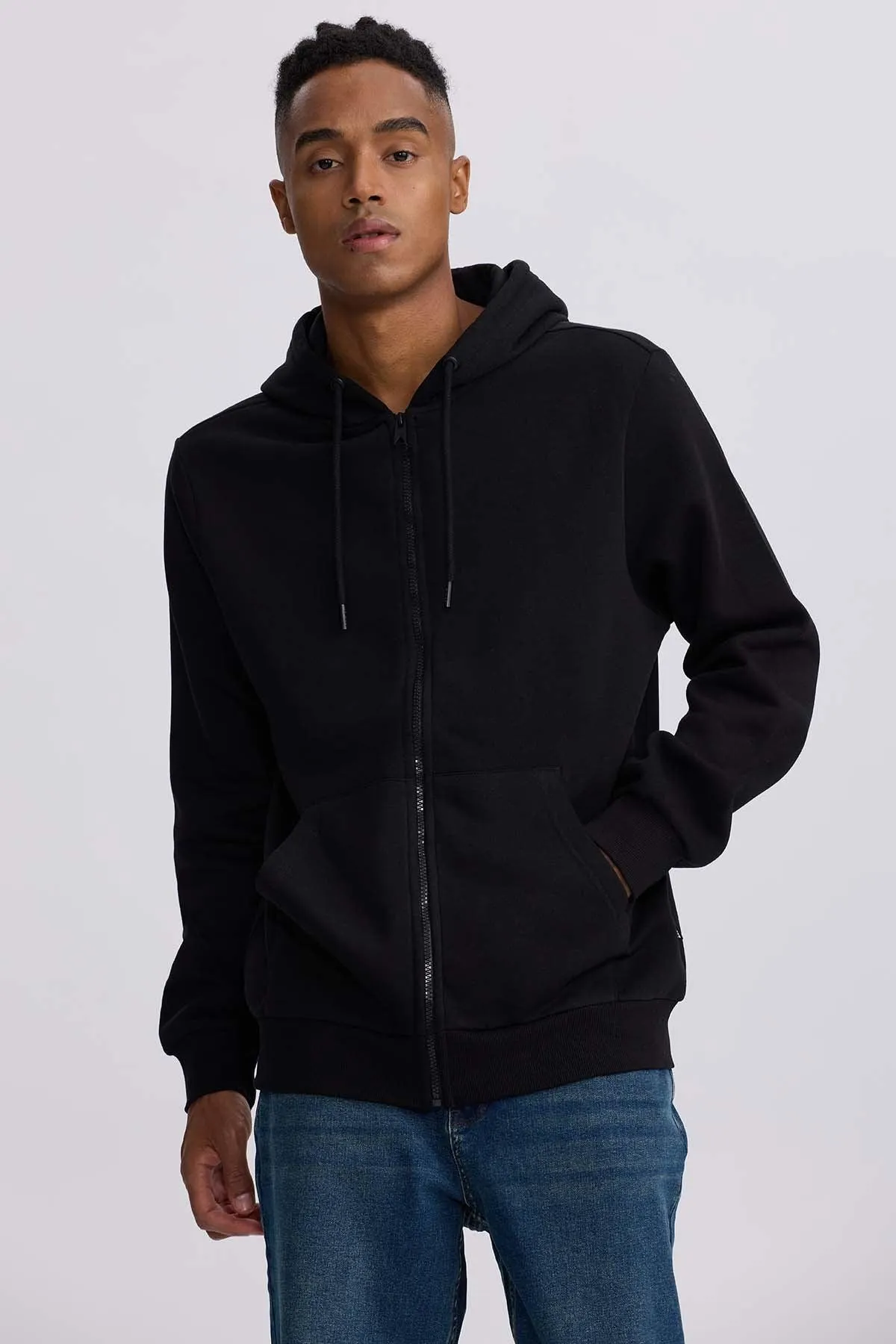 Polerón Hombre Full Zipper Negro