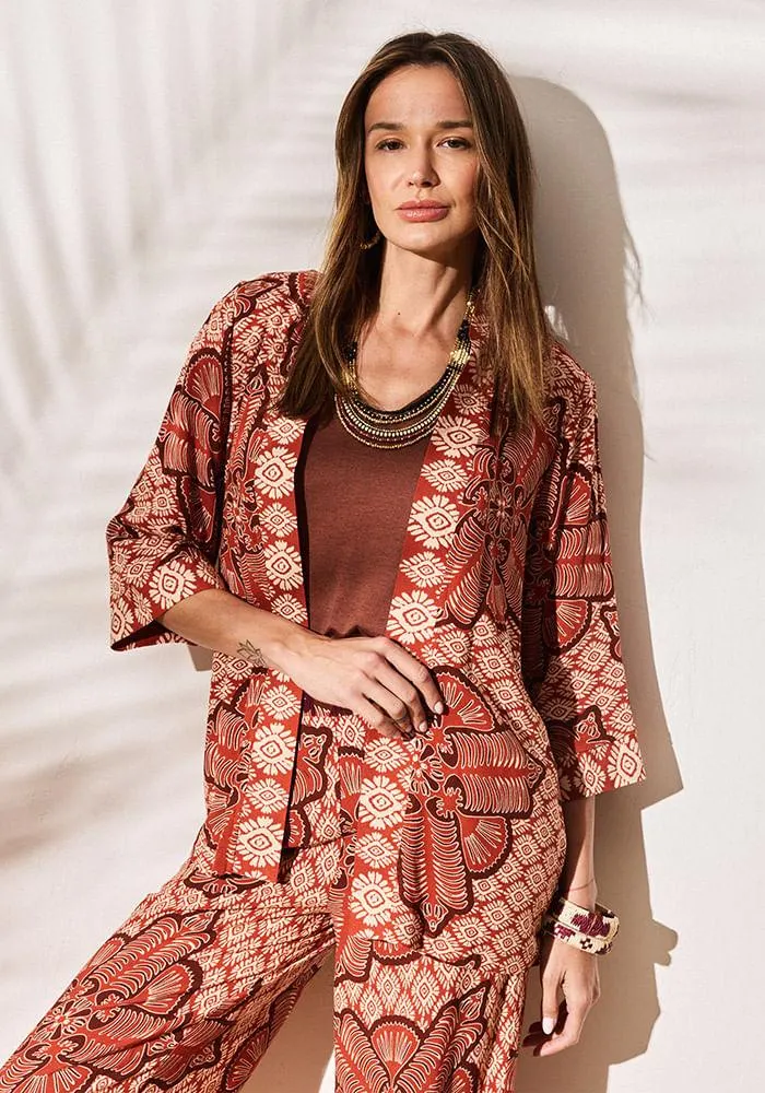 Blusa Kimono Estampado Miscelaneo 1 XS