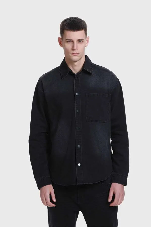 Camisa hombre juvenil mezclilla gris i
