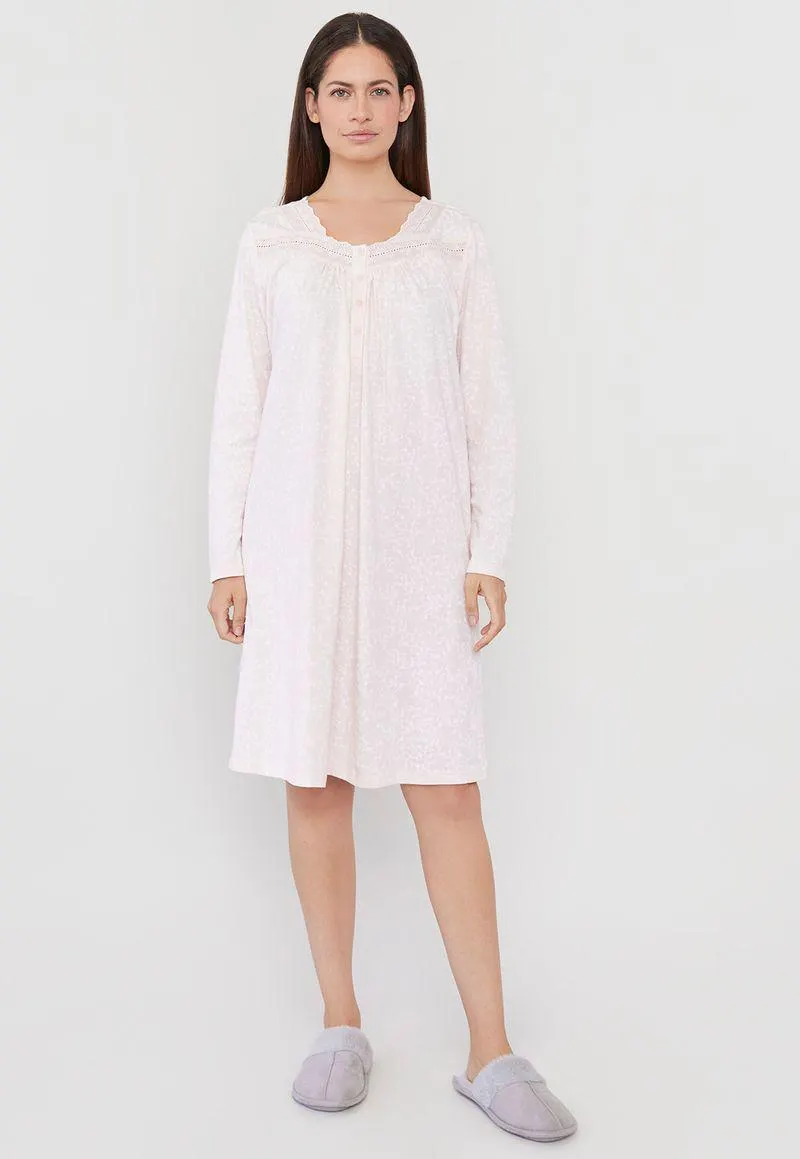 Camisa Dormir Manga Larga Palo Rosa