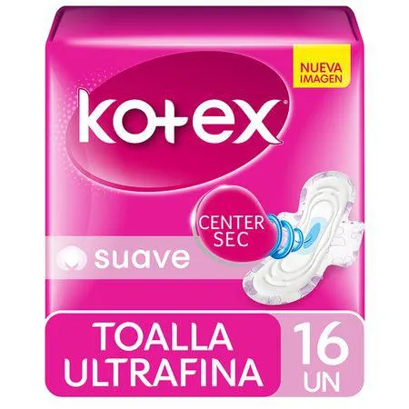 Toallas Higiénicas Kotex Ultrafina Suave Con Alas 16 un.