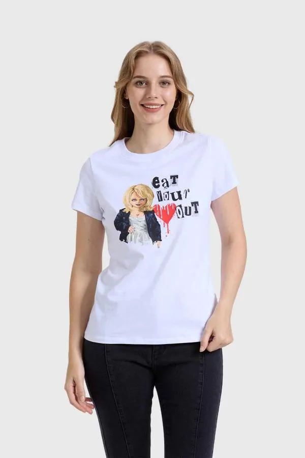 Polera mujer novia chucky blanco