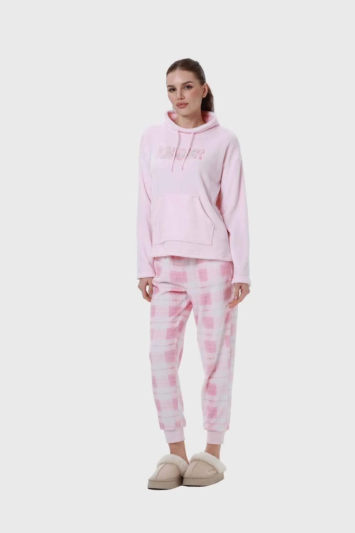 Pijama Mujer Polar Rosado