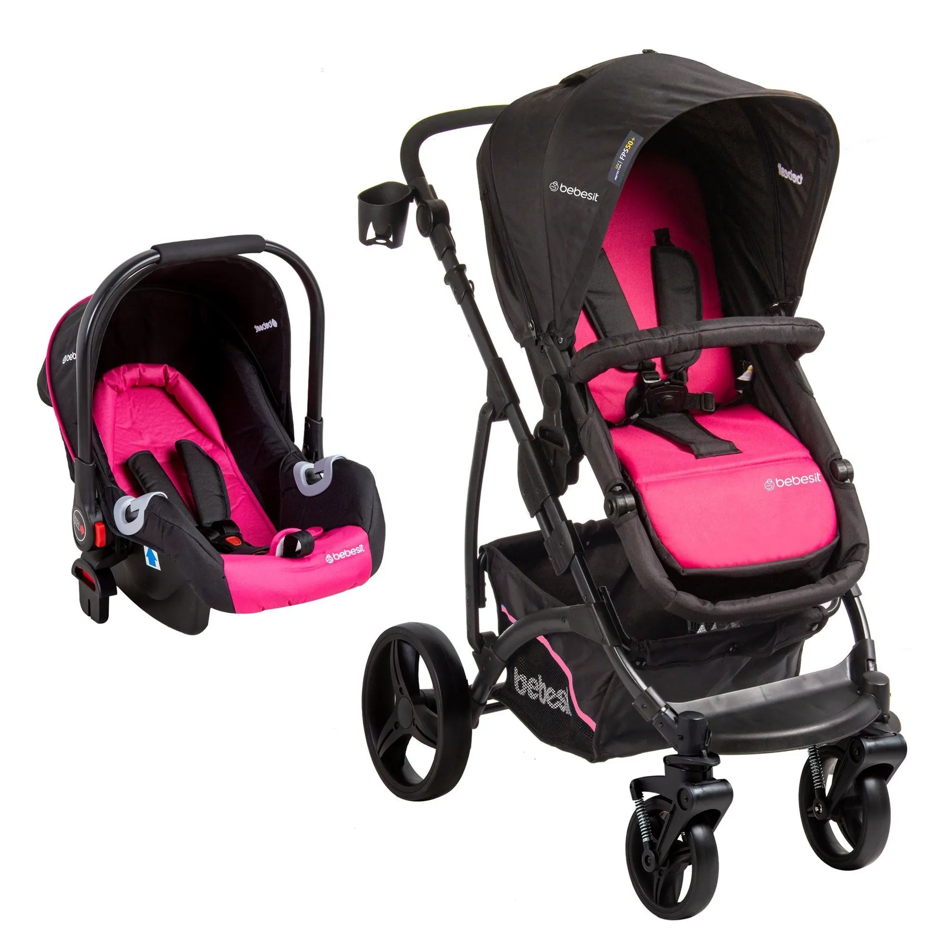 Coche Cuna Travel System Explorer Rosado