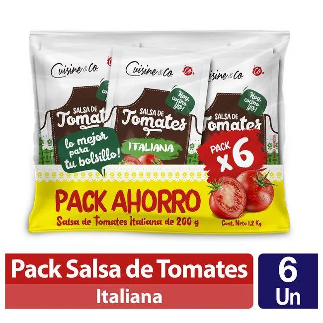 Pack Salsas de Tomate Italianas 200 ml 6 un.