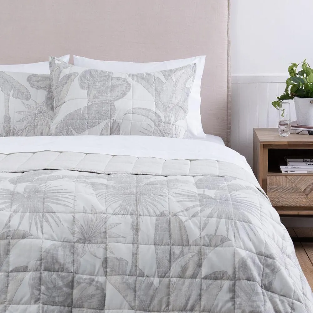 Cubrecama Quilt Estampado Maia King Gris