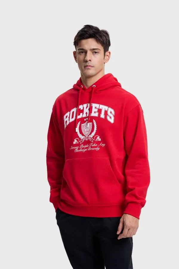 PolerÓn hombre hoodie college rojo