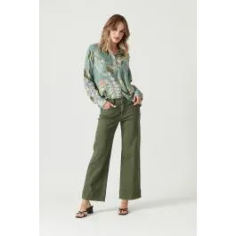 Blusa verde estampada