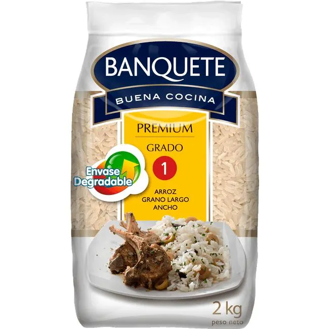 Arroz Grado 1 Banquete Premium Grano Largo 2 kg
