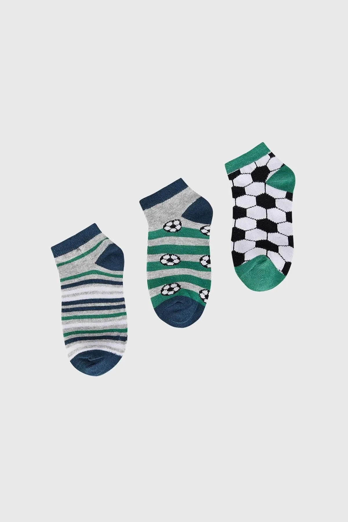 Calceta Deportiva Niño Tripack Verde Iii Fsp