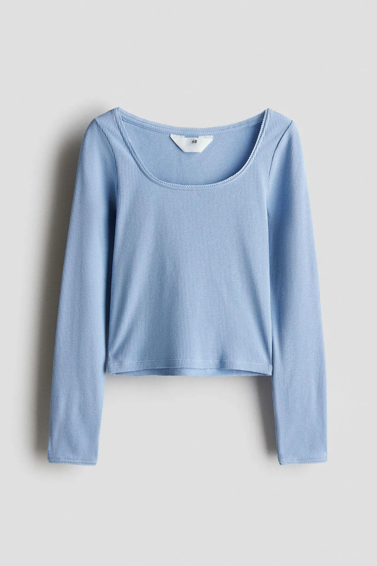 Camiseta de algodón con ribete de picot