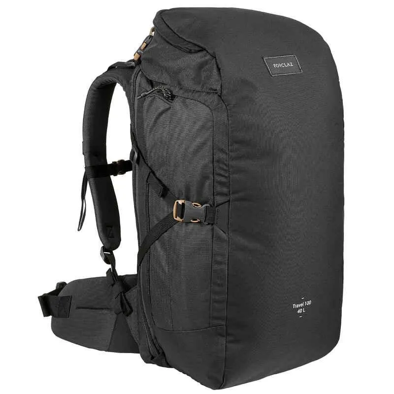 MOCHILA TREKKING 40 LITROS TREK 100 NEGRO